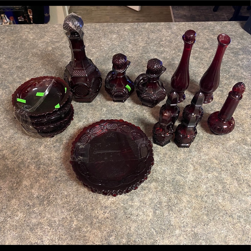 Ruby Red Glass Avon 1876 Cape Cod Collection